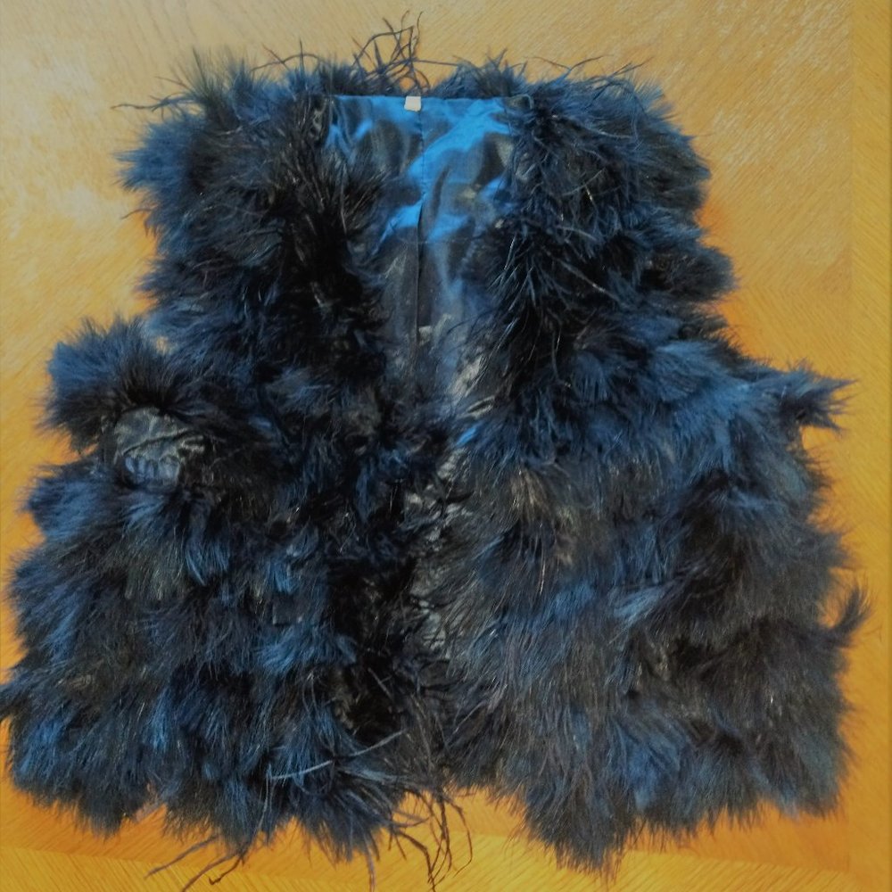 Fabulous Blue Fluffy Feather Vest